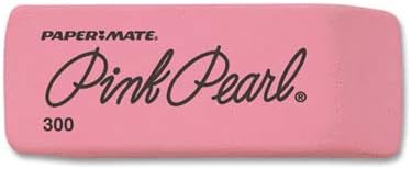 PaperMate Pink Pearl Premium Medium Rubber Eraser, 6-Count (3 per Pack, 2 Packs)