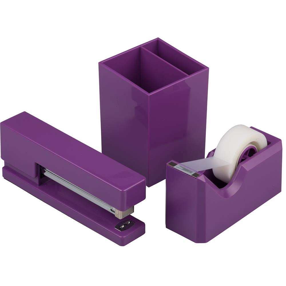 JAM PAPER Office & Desk Sets - 1 Stapler & 1 Tape Dispenser - Gold - 2/Pack