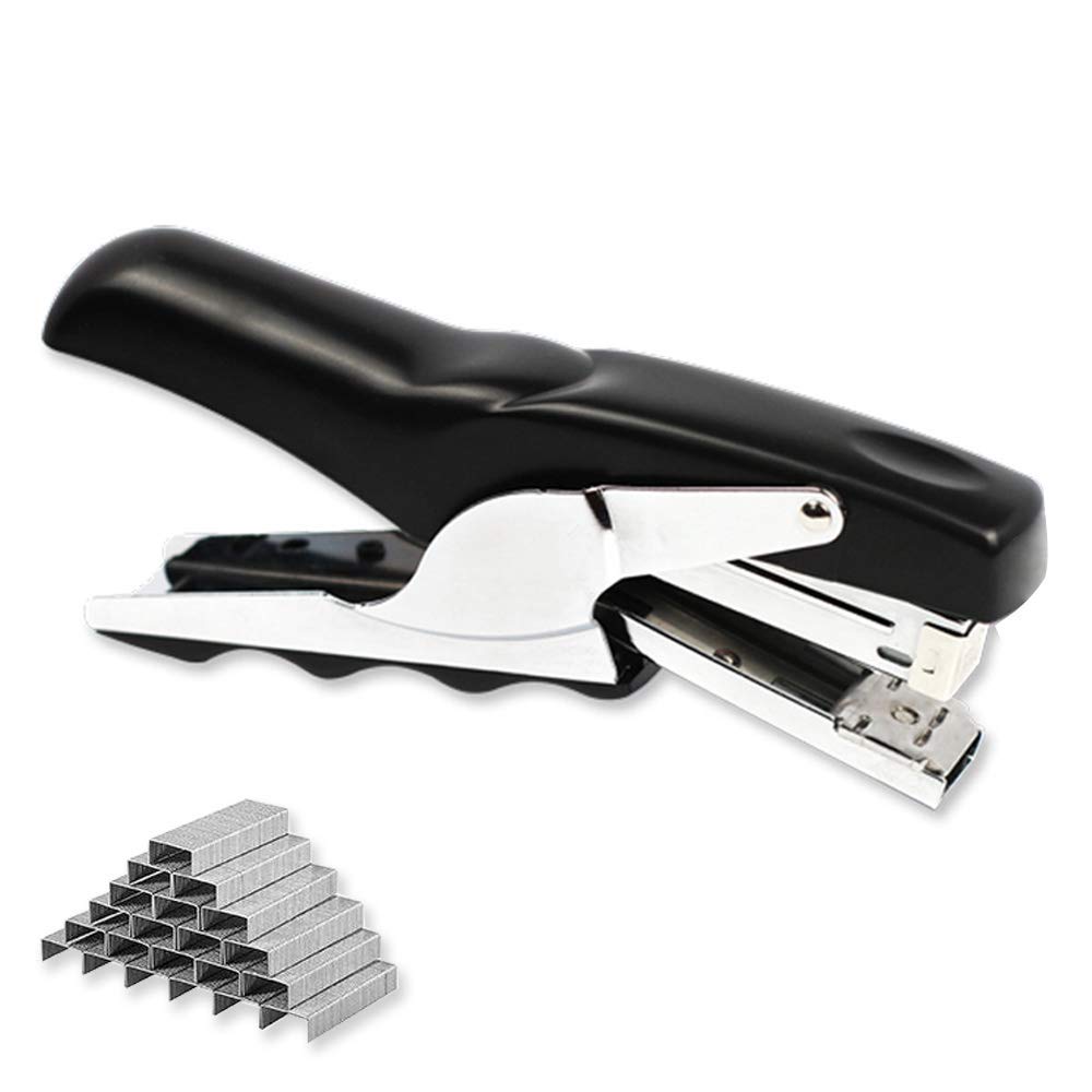 Stapler with 1000 Staples-Plier Stapler Save 60% Power(White)