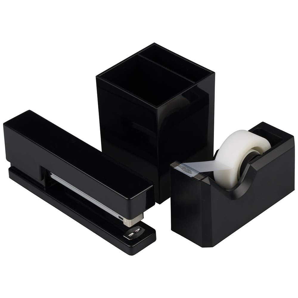 JAM PAPER Office & Desk Sets - 1 Stapler & 1 Tape Dispenser - Gold - 2/Pack
