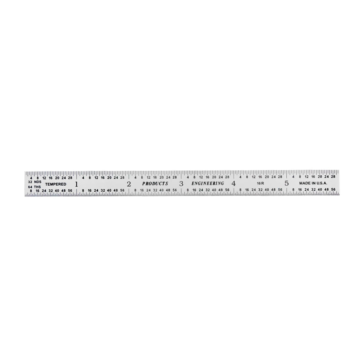PEC Tools Made in USA 6 Inch Metal Ruler, Scale (1/32",1/64",1/50",1/100")