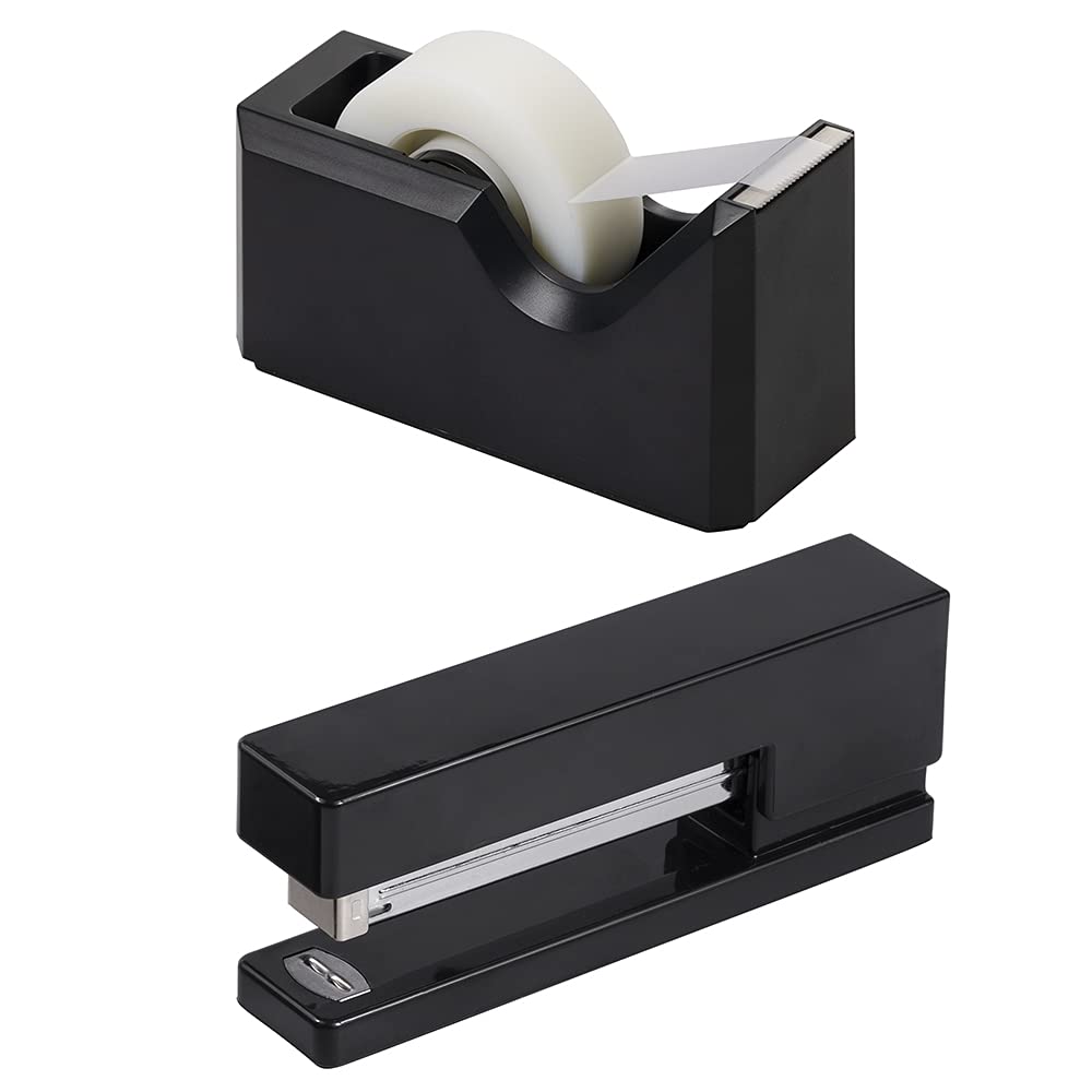 JAM PAPER Office & Desk Sets - 1 Stapler & 1 Tape Dispenser - Gold - 2/Pack