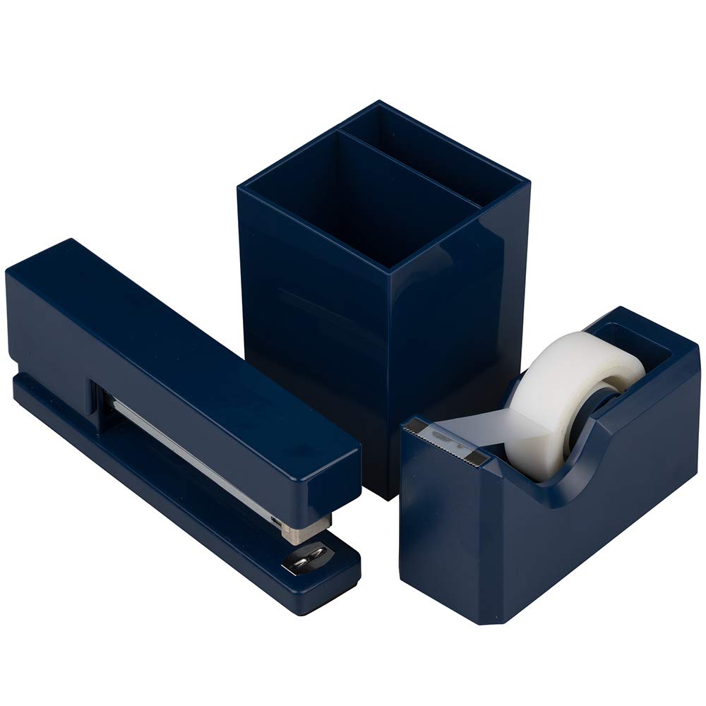 JAM PAPER Office & Desk Sets - 1 Stapler & 1 Tape Dispenser - Gold - 2/Pack