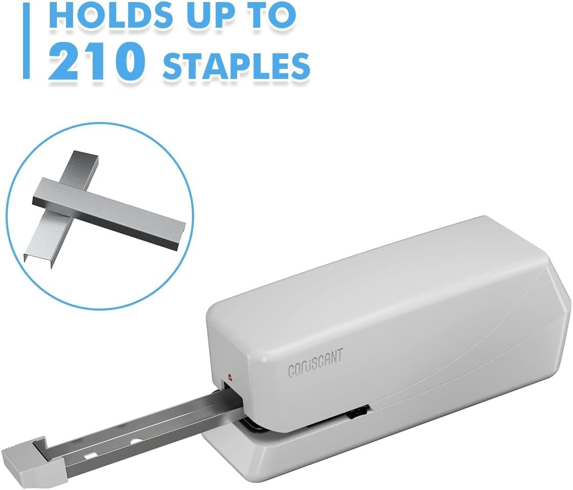 Coruscant Electric Stapler, Automatic Stapler, Heavy Duty,25 Sheet, Store 210 Staples,Includes 2000 Staples and 1 Staple Remover. Electric Desktop AC or Battery Powered for Home/Office Use