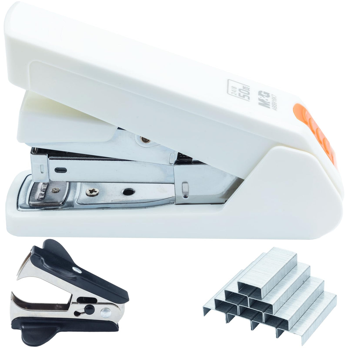 M&G Heavy-Duty Stapler for Desk, 50 Sheet Effortless No-Jam Stapling, Black