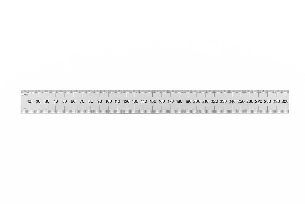 PEC Tools Metal Ruler, 12"/300mm, Made in USA