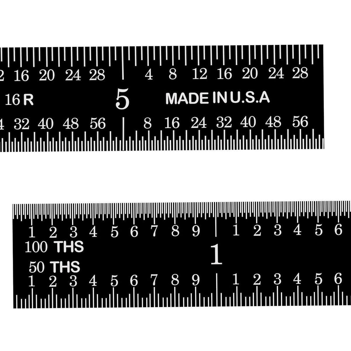 PEC Tools Made in USA 6 Inch Metal Ruler, Scale (1/32",1/64",1/50",1/100")