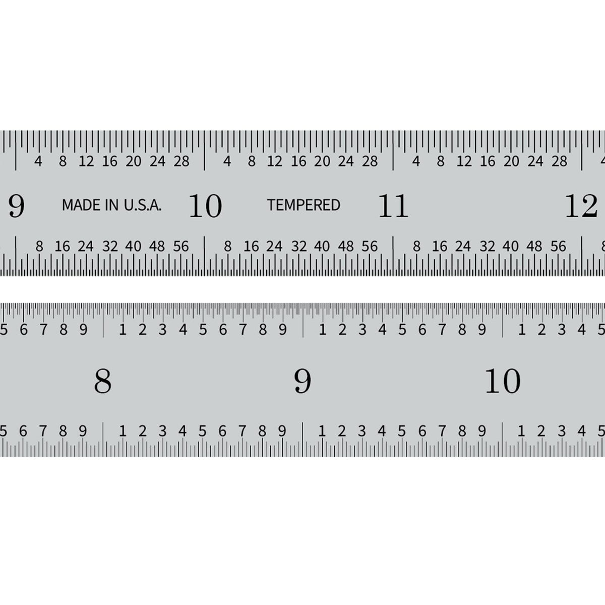 PEC Tools Made in USA 6 Inch Metal Ruler, Scale (1/32",1/64",1/50",1/100")