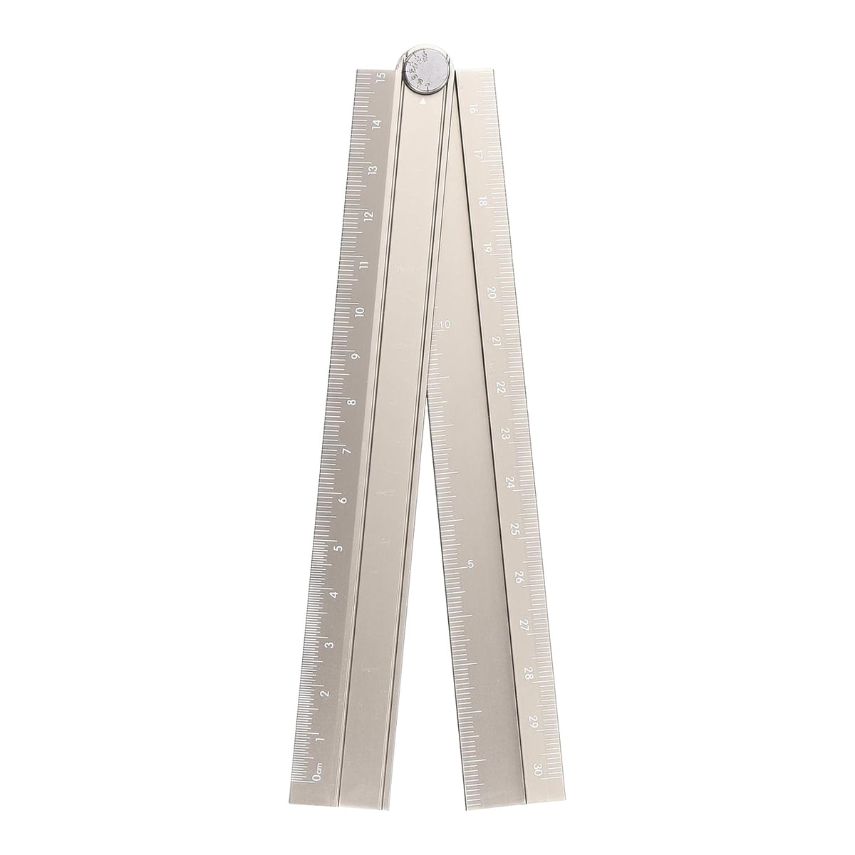 HARFINGTON Folding Straight Ruler 30cm Aluminum Alloy Protractor Khaki