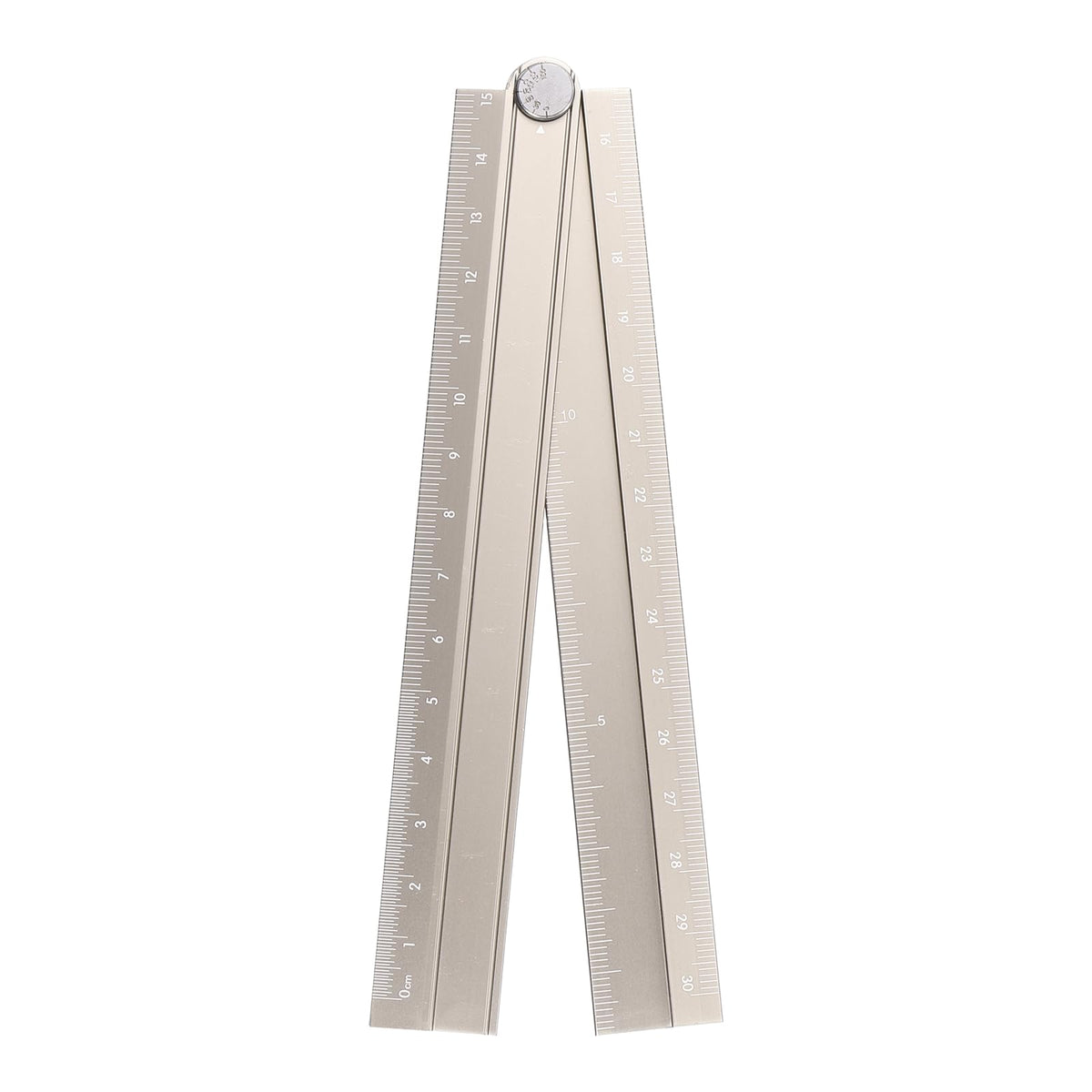 HARFINGTON Folding Straight Ruler 30cm Aluminum Alloy Protractor Khaki