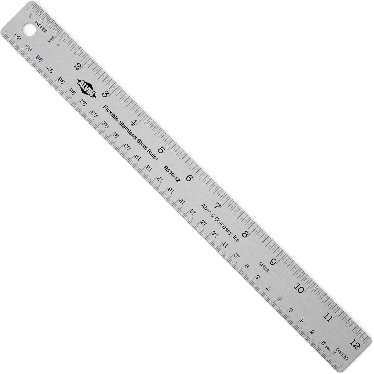 ALVIN Stainless Steel Ruler 24 Inches Model R590-24 Drawing and Design Tool for Students and Professionals, Great for Drafting, Architecture, Engineering, and Art - Stainless Steel Ruler -24 Inches