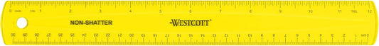 Westcott Shatterproof Ruler, Assorted Translucent Colors, 12" (Pack of 3)