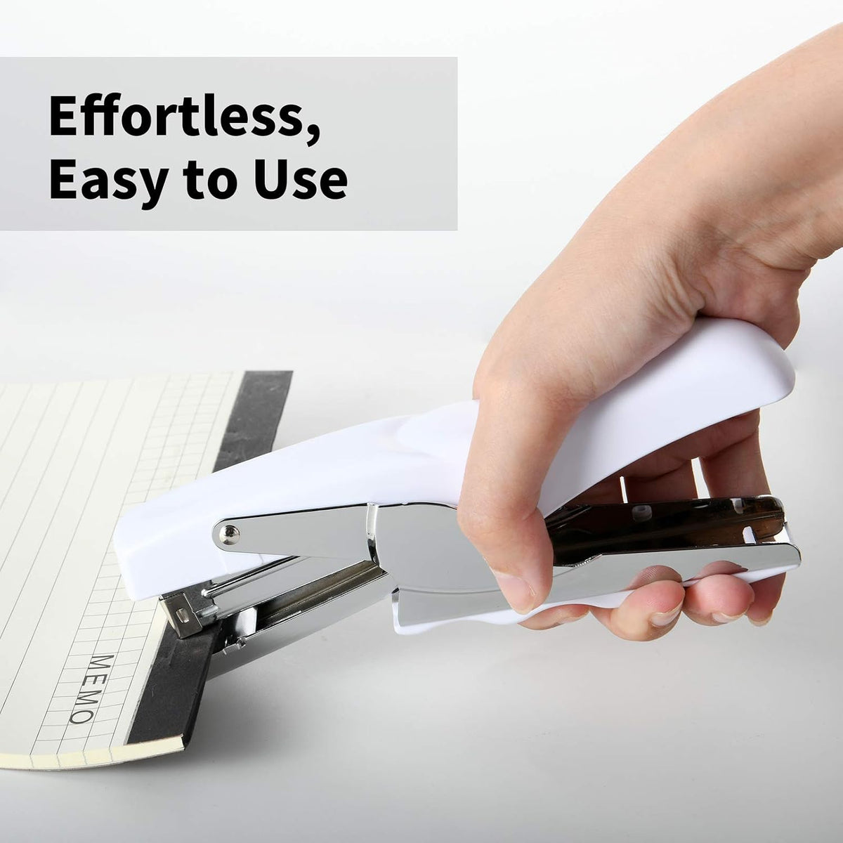 Stapler with 1000 Staples-Plier Stapler Save 60% Power(White)