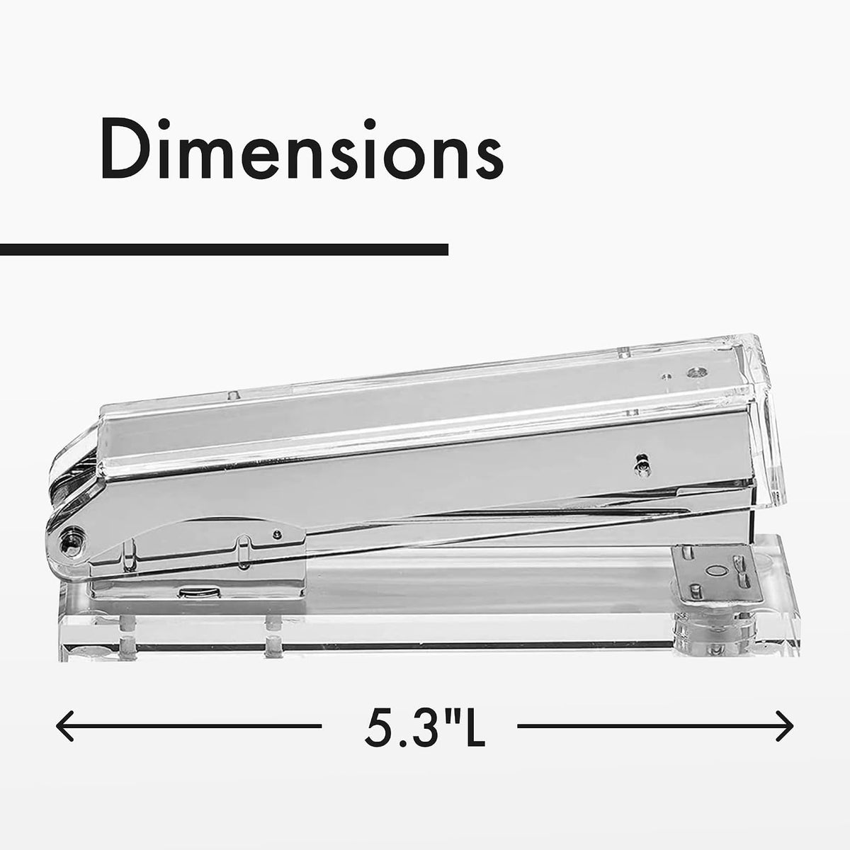 OfficeGoods Acrylic Stapler, Stylish and Compact Design, Silver