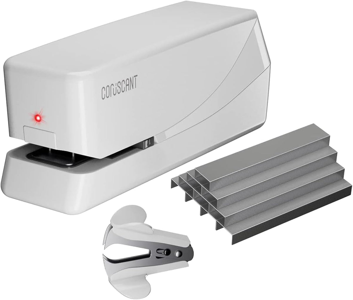 Coruscant Electric Stapler, Automatic Stapler, Heavy Duty,25 Sheet, Store 210 Staples,Includes 2000 Staples and 1 Staple Remover. Electric Desktop AC or Battery Powered for Home/Office Use