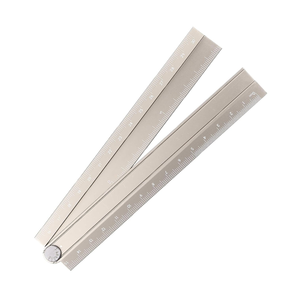HARFINGTON Folding Straight Ruler 30cm Aluminum Alloy Protractor Khaki