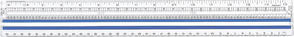 Westcott Data Processing Magnifying Ruler, Center Magnifier for One-Line Reading, Back-to-School, School Supplies, Classroom Supplies, 15-Inch