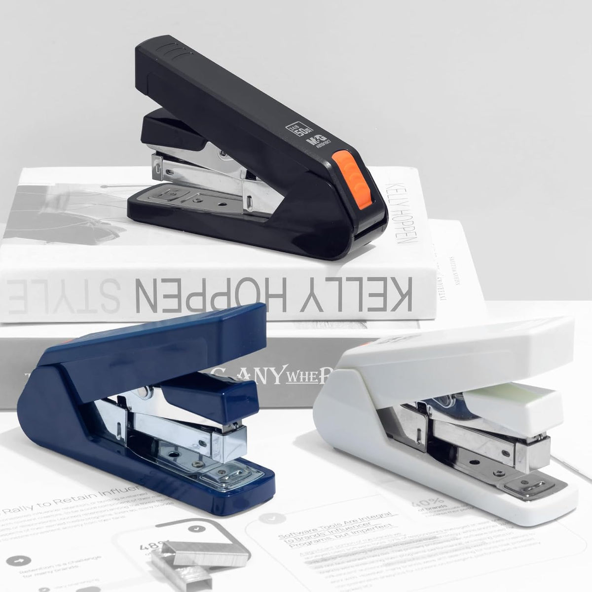 M&G Heavy-Duty Stapler for Desk, 50 Sheet Effortless No-Jam Stapling, Black