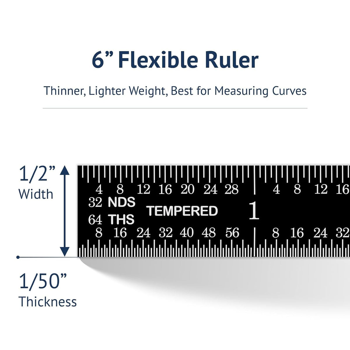 PEC Tools Made in USA 6 Inch Metal Ruler, Scale (1/32",1/64",1/50",1/100")