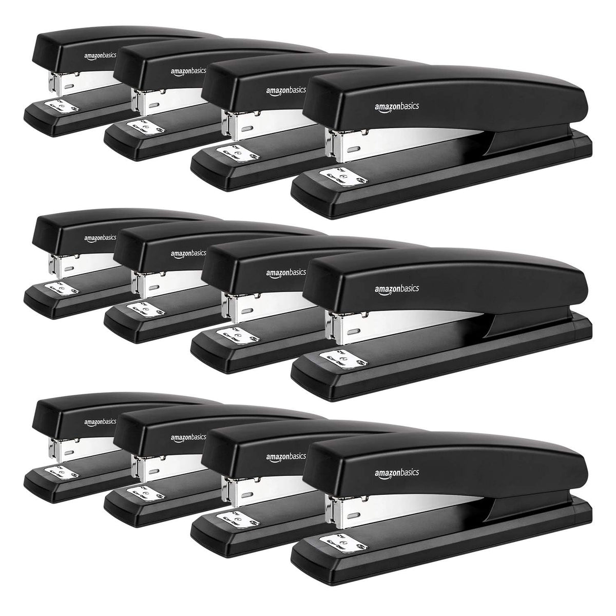 Amazon Basics Stapler Value Pack, 25 Sheet Capacity, Standard, with 3000 Staples and 3 Staple Removers, Black, 3-Pack