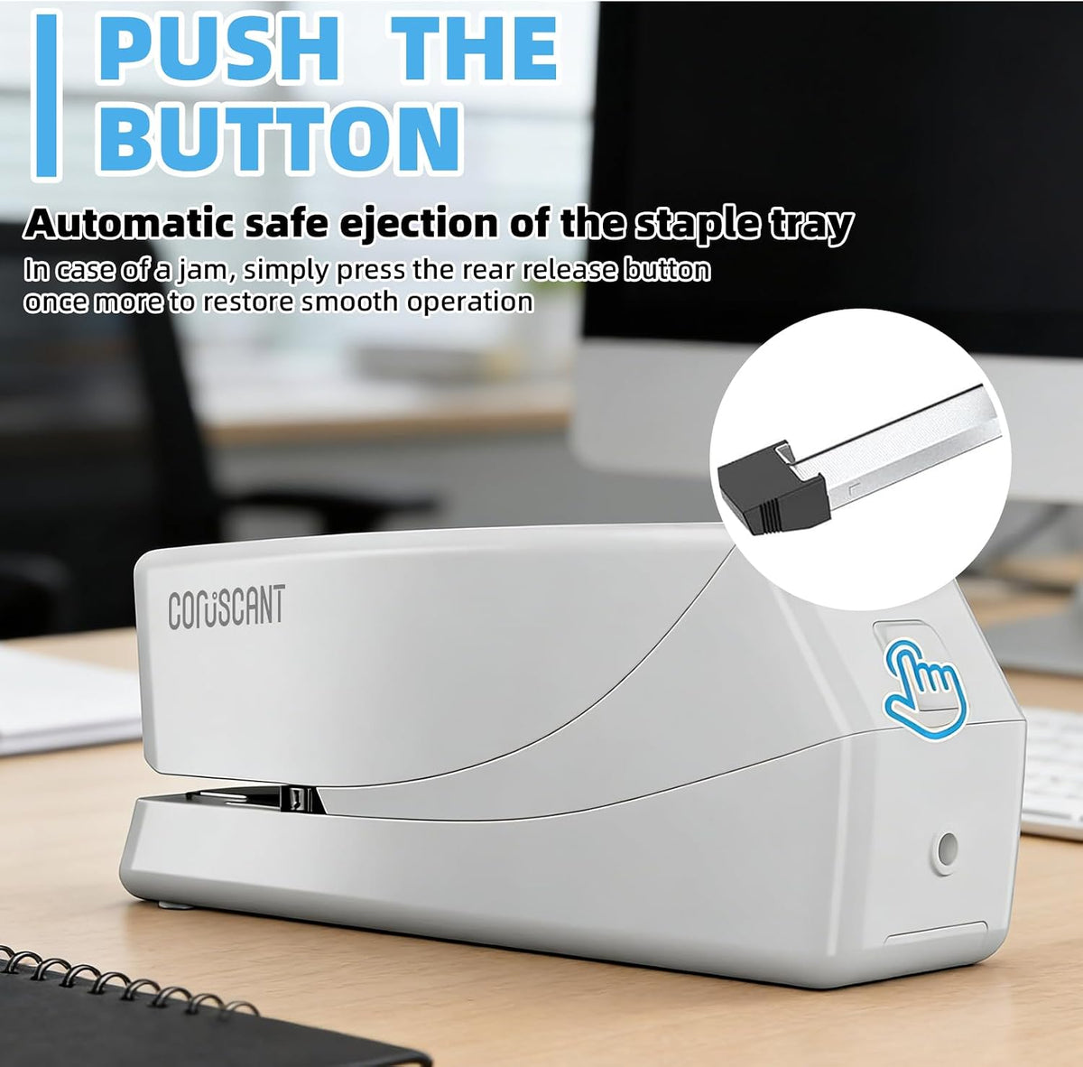 Coruscant Electric Stapler, Automatic Stapler, Heavy Duty,25 Sheet, Store 210 Staples,Includes 2000 Staples and 1 Staple Remover. Electric Desktop AC or Battery Powered for Home/Office Use