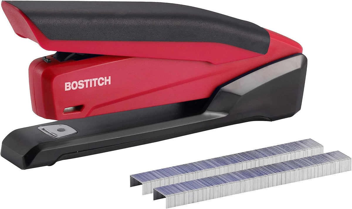 Bostitch Office Executive 3 in 1 Stapler, One Finger, 25 Sheet, Red