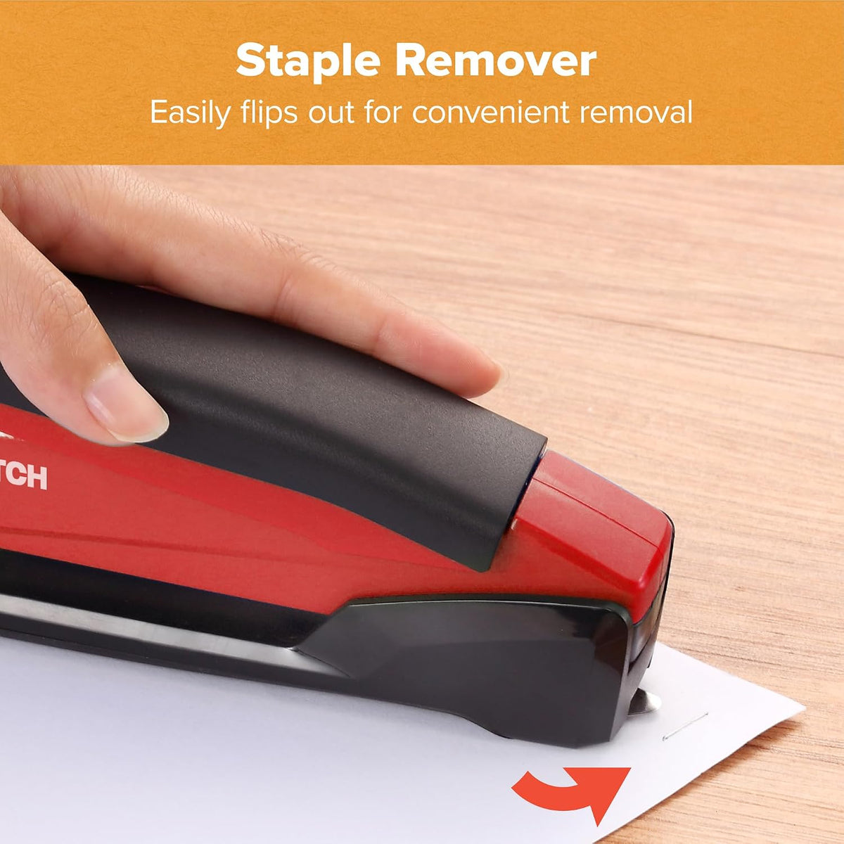 Bostitch Office Executive 3 in 1 Stapler, One Finger, 25 Sheet, Red