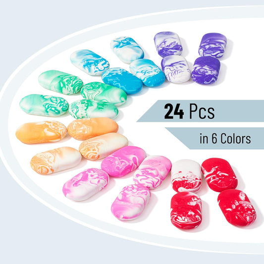 Mr. Pen- Erasers, 24 Pack, Vibrant Colors, Marble Pencil Eraser