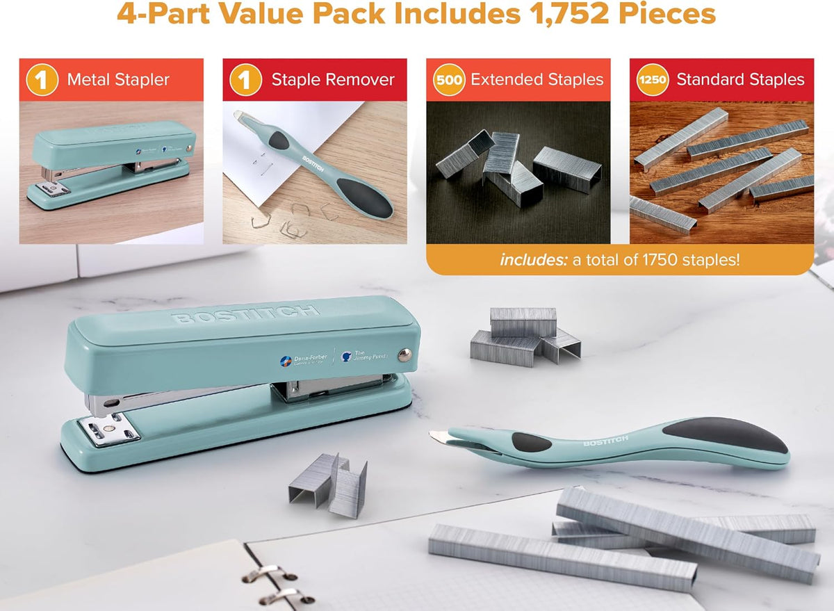 Bostitch Titan Heavy Duty 50 Sheet Stapler, 1750 Staples Included, Sage