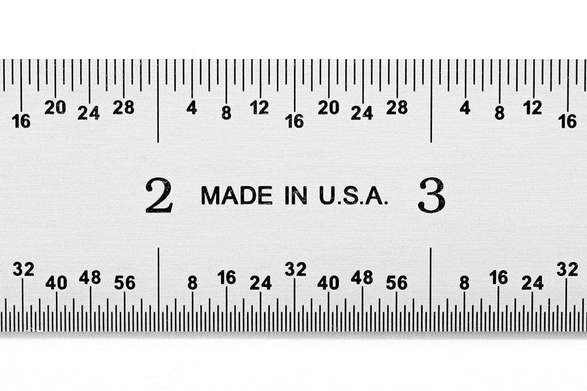 PEC Tools Metal Ruler, 12"/300mm, Made in USA