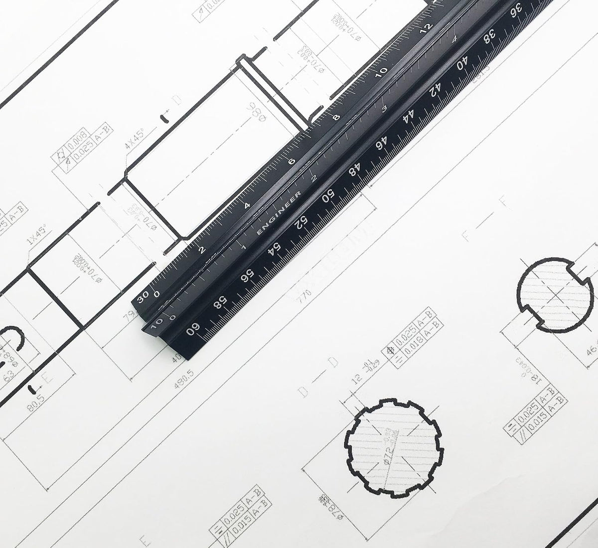 12 Inch Engineer Scale Ruler, Engineering Scale with Anodized Solid Aluminum Core, Laser Etched Scales, Imperial Scale - 1:10, 1:20, 1:30, 1:40, 1:50, 1:60, 12" Drafting Measuring Ruler