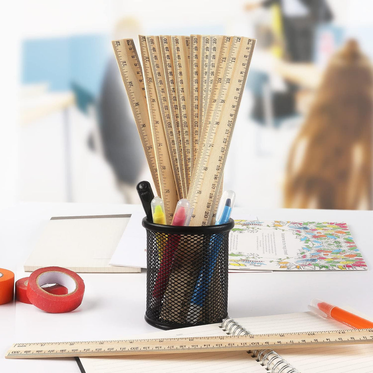 ZZTX 3 Pack Wooden Ruler 12 Inch(30 cm)