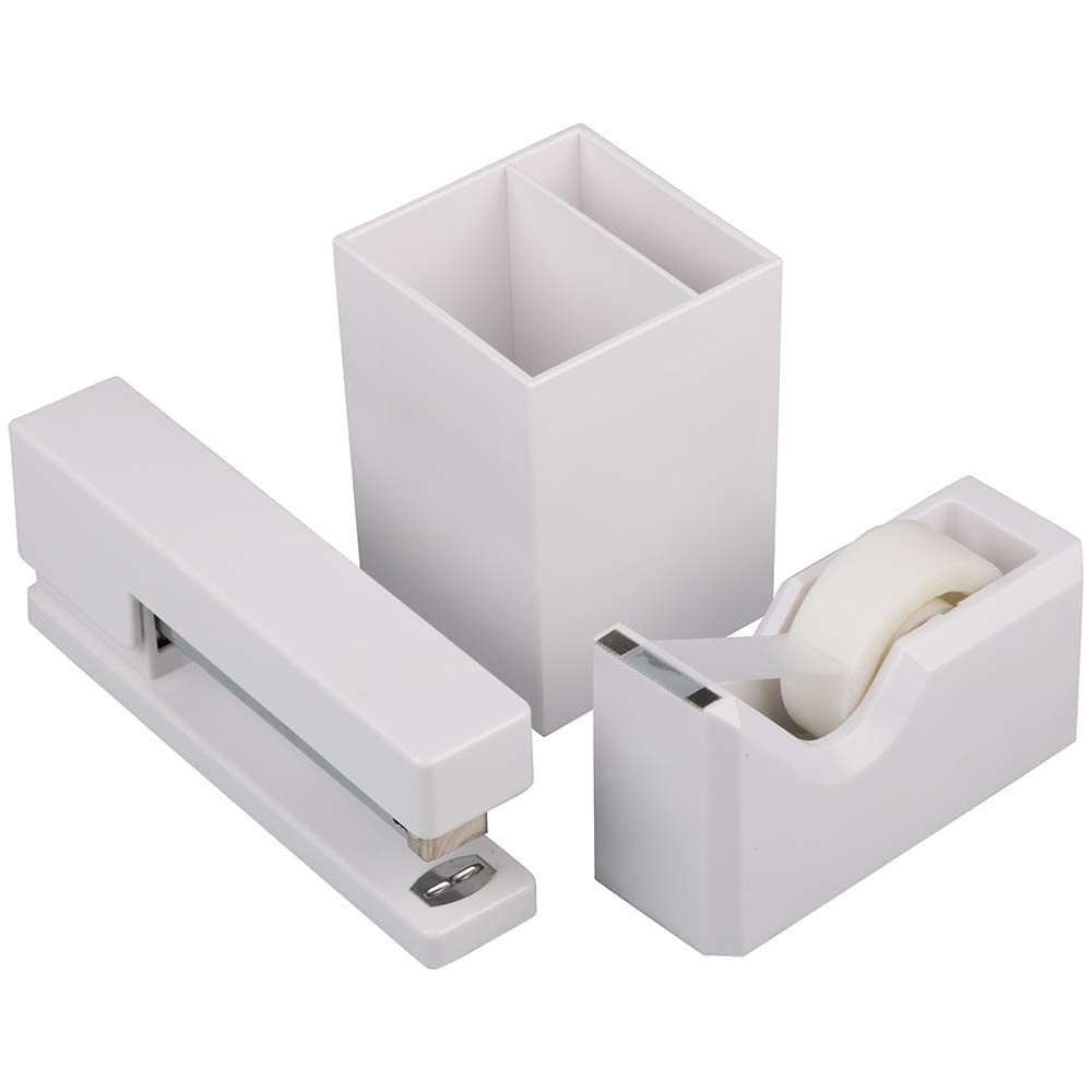 JAM PAPER Office & Desk Sets - 1 Stapler & 1 Tape Dispenser - Gold - 2/Pack