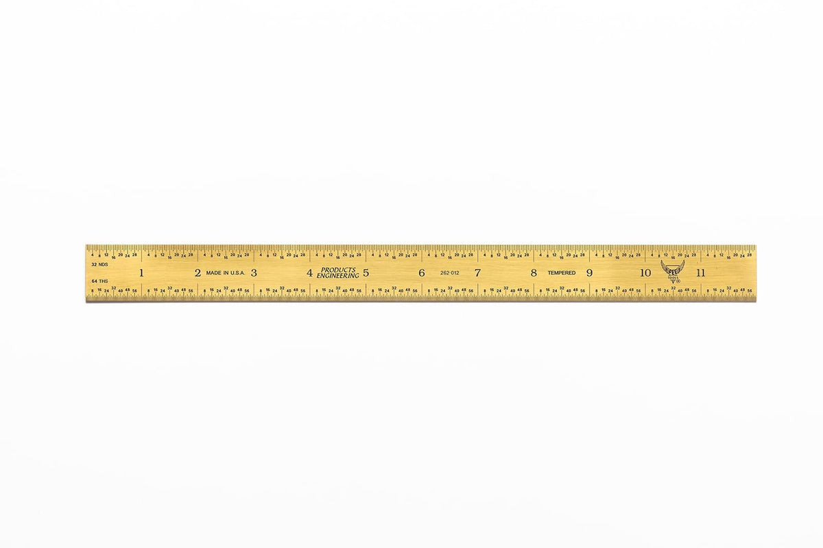 PEC Tools Metal Ruler, 12"/300mm, Made in USA