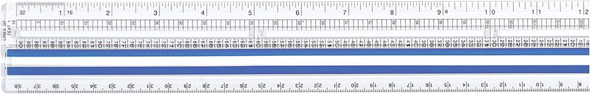 Westcott Data Processing Magnifying Ruler, 2X Magnification, 1/16-Inch & Tenths Scales, Back-to-School, School Supplies, Classroom Supplies, 12-Inch