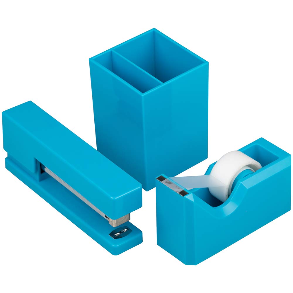 JAM PAPER Office & Desk Sets - 1 Stapler & 1 Tape Dispenser - Gold - 2/Pack
