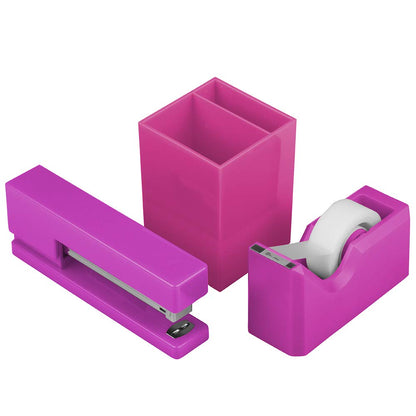 JAM PAPER Office & Desk Sets - 1 Stapler & 1 Tape Dispenser - Gold - 2/Pack