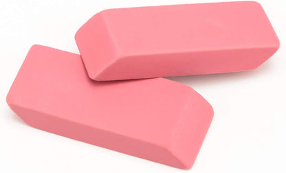 Amazon Basics Rectangular Erasers for School and Office, Pink, Art Eraser for Drawing, Stationery Supplies, 24 Count