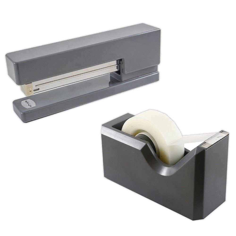 JAM PAPER Office & Desk Sets - 1 Stapler & 1 Tape Dispenser - Gold - 2/Pack