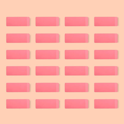 Amazon Basics Rectangular Erasers for School and Office, Pink, Art Eraser for Drawing, Stationery Supplies, 24 Count