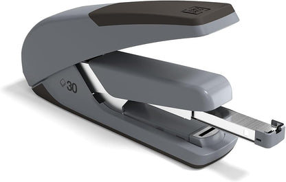 TRU RED One‑Touch DX‑4 Desktop Stapler, 30‑Sheet Capacity, Black/Gray – Low‑Force Stapler with Non‑Slip Grip