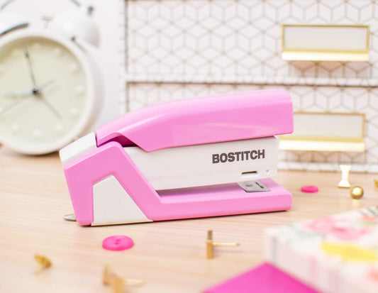 Bostitch InCourage Spring-Powered 25 Sheet Stapler, Reduced Effort, Pink