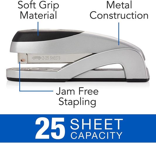 Swingline Stapler, Optima Full Size Desktop Stapler, 25 Sheet Capacity, Jam Free, Desk, Silver (87801)