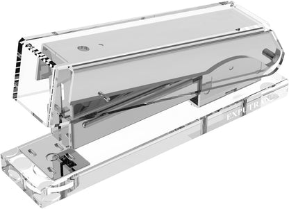 Acrylic Stapler,Clear and Gold-Tone Hardware, Beautiful Desk Accessory for Office Home or School,Takes Standard 24/6 or 26/6 Staples