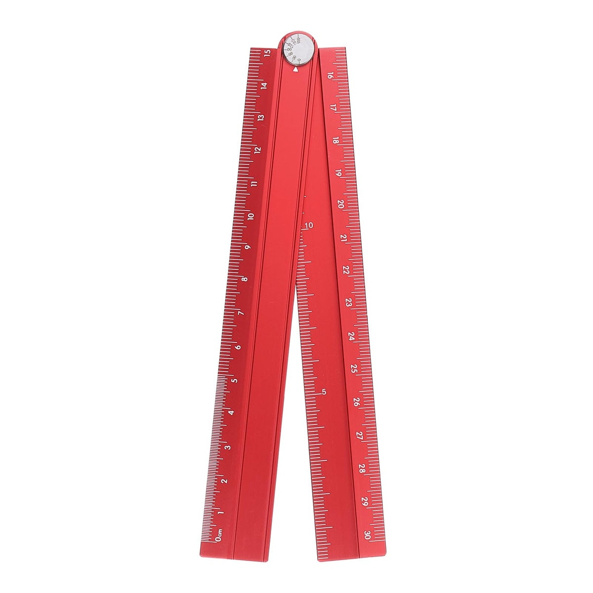 HARFINGTON Folding Straight Ruler 30cm Aluminum Alloy Protractor Khaki
