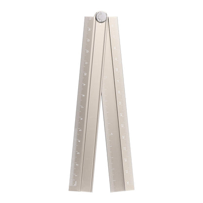 HARFINGTON Folding Straight Ruler 30cm Aluminum Alloy Protractor Khaki