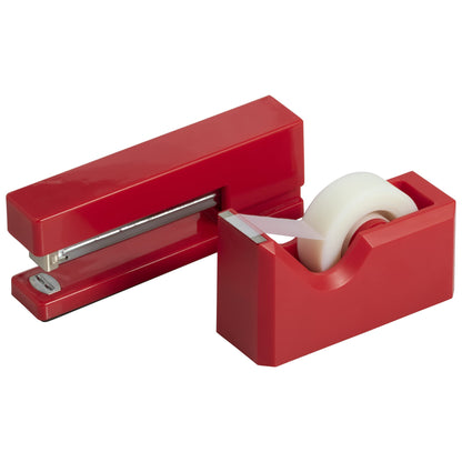 JAM PAPER Office & Desk Sets - 1 Stapler & 1 Tape Dispenser - Gold - 2/Pack