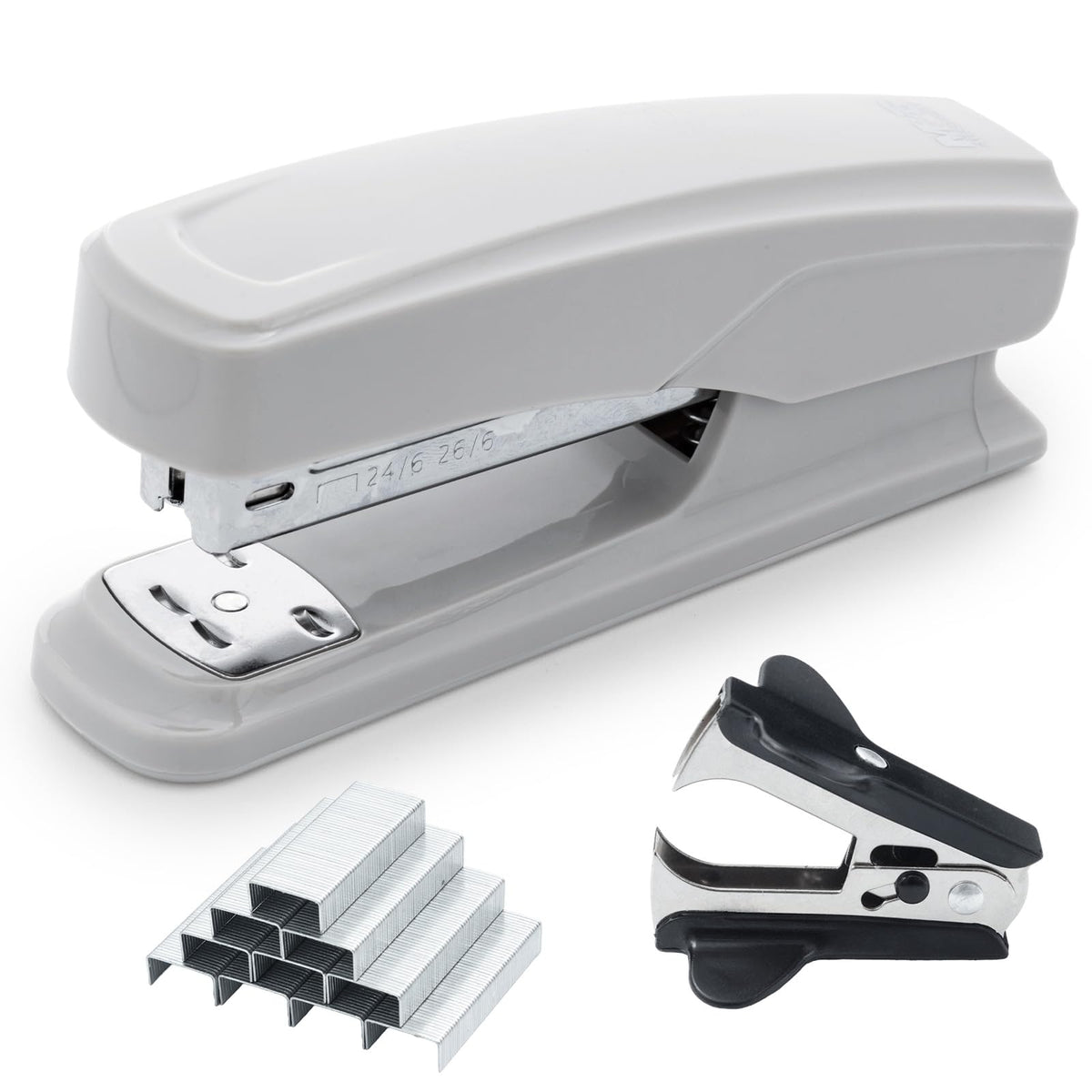 M&G Metal Stapler with 1000 Staples & Remover, 25-Sheet Compact, White