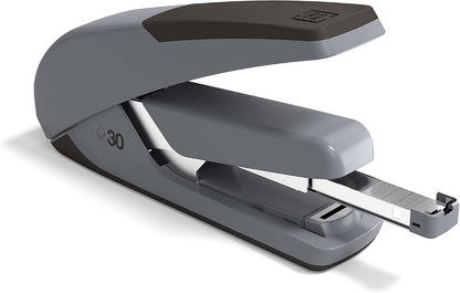 TRU RED One‑Touch DX‑4 Desktop Stapler, 30‑Sheet Capacity, Black/Gray – Low‑Force Stapler with Non‑Slip Grip