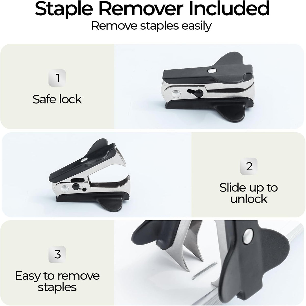 M&G Metal Stapler with 1000 Staples & Remover, 25-Sheet Compact, White